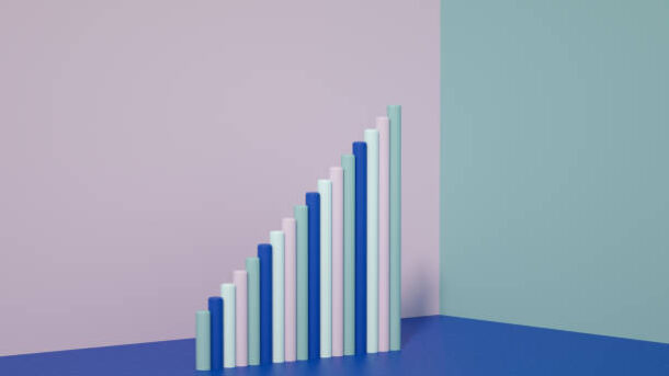 3d rendering of Abstract line chart finance background.